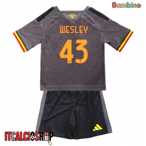 AS Roma Wesley Franca #43 Terza Maglia Bambino 2026-27 Manica Corta (+ Pantaloni corti)